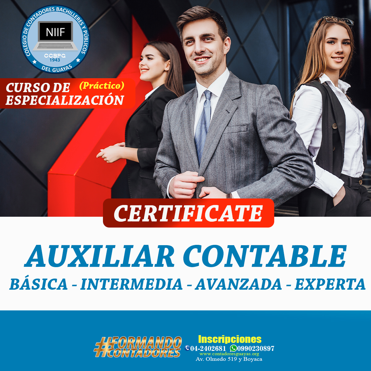 CURSO PRÁCTICO DE AUXILIAR CONTABLE (BÁSICA, INTERMEDIA, AVANZADA Y EXPERTA)